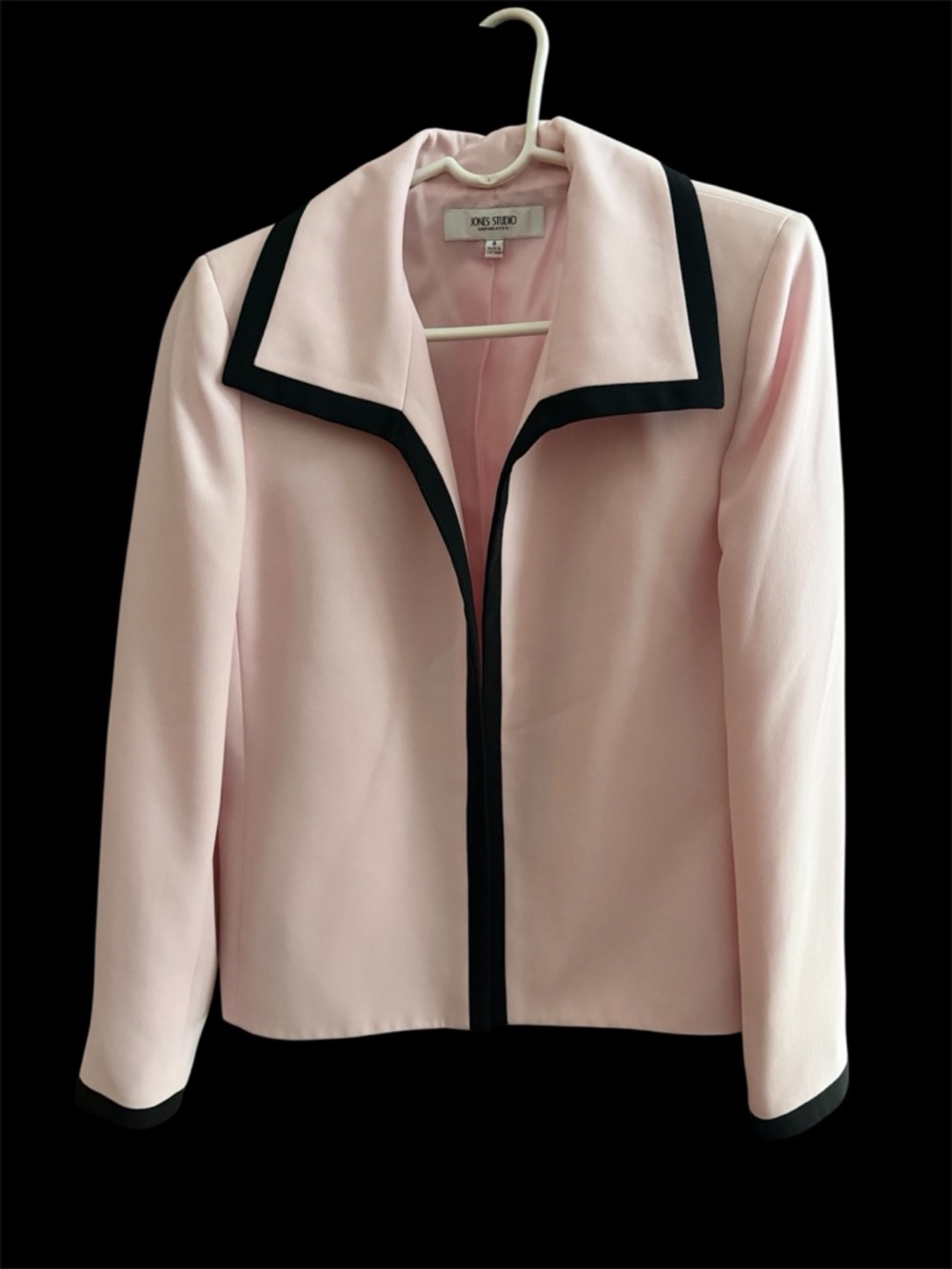 Jones Studio Pink Jacket with Black Contrast Trim